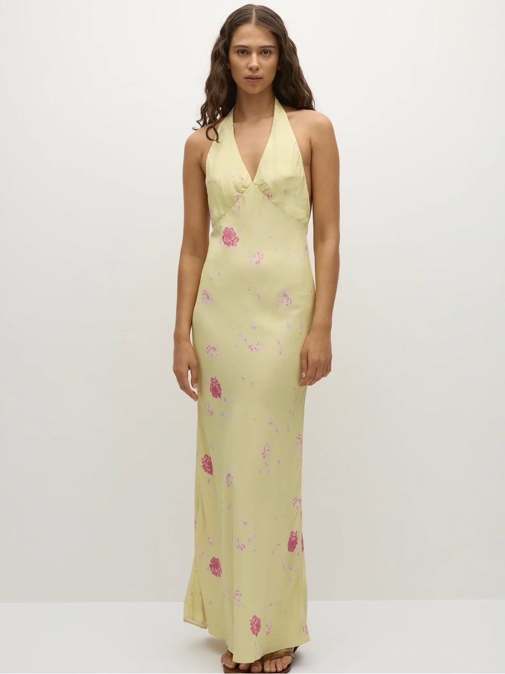 Faithfull the Brand Soame Maxi Dress NWT Yellow Floral